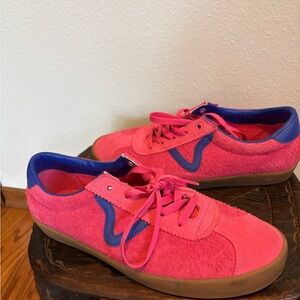Vans suede pink and blue sneakers